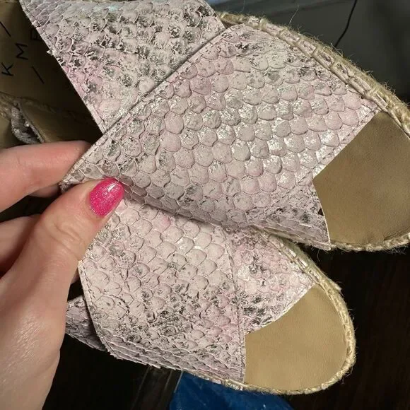 Anthropologie KMB Snake Print Espadrille Slide Sandals - Picture 9 of 14